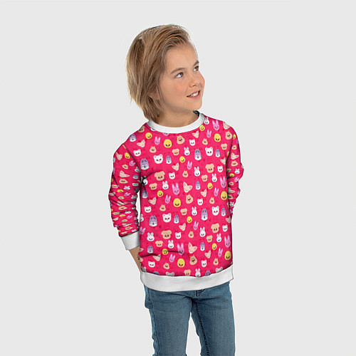 Детский свитшот Skzoo pattern pink / 3D-Белый – фото 3