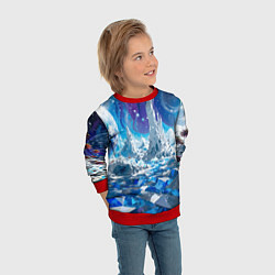 Свитшот детский Космический фантастический пейзаж, цвет: 3D-красный — фото 2