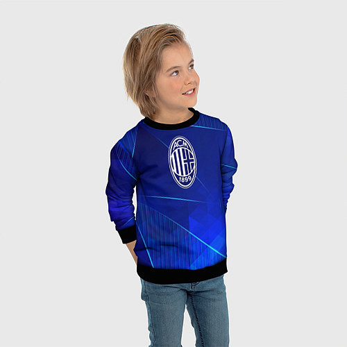 Детский свитшот AC Milan blue poly / 3D-Черный – фото 3