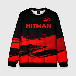 Свитшот детский Hitman - red gradient посередине, цвет: 3D-черный