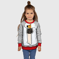 Свитшот детский Чиловый парень - свидетель мем, цвет: 3D-красный — фото 2