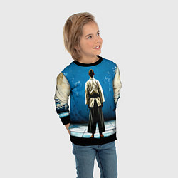 Свитшот детский Айкидоист на синем, цвет: 3D-черный — фото 2