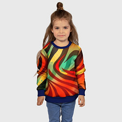 Свитшот детский Жаркая полосатая абстракция, цвет: 3D-синий — фото 2