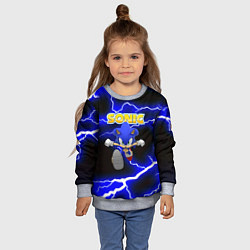 Свитшот детский Sonic storm electro, цвет: 3D-меланж — фото 2