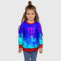 Свитшот детский Monster energy дым неоновый, цвет: 3D-красный — фото 2