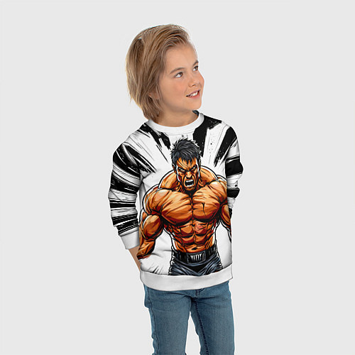 Детский свитшот Мощный реслер / 3D-Белый – фото 3