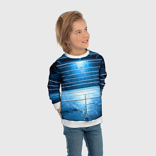 Детский свитшот Синий ринг / 3D-Белый – фото 3