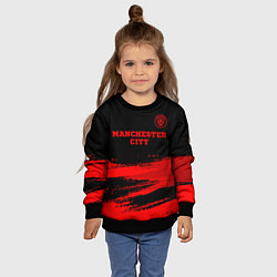 Свитшот детский Manchester City - red gradient посередине, цвет: 3D-черный — фото 2