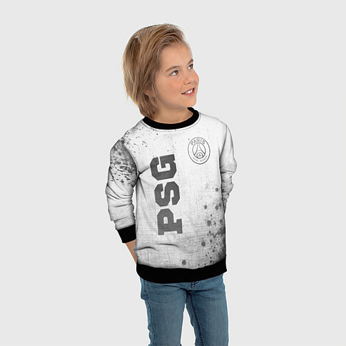 Детский свитшот PSG - white gradient вертикально / 3D-Черный – фото 3