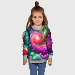 Свитшот детский Космическая неоновая фантазия - нейроарт, цвет: 3D-меланж — фото 2