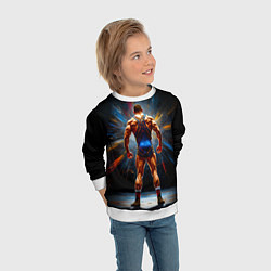 Свитшот детский Греко-римский борец на черном, цвет: 3D-белый — фото 2