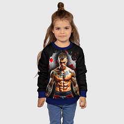 Свитшот детский Дастин Порье на черном, цвет: 3D-синий — фото 2