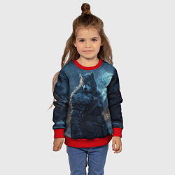 Свитшот детский Волк в доспехах, цвет: 3D-красный — фото 2