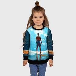 Свитшот детский Кикбоксер в синем, цвет: 3D-черный — фото 2