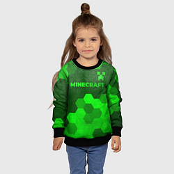 Свитшот детский Minecraft - green gradient посередине, цвет: 3D-черный — фото 2