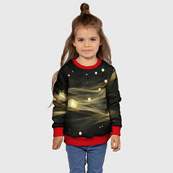 Свитшот детский Золотистый свет на черной текстуре, цвет: 3D-красный — фото 2