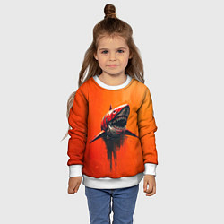 Свитшот детский Кибернетическая акула, цвет: 3D-белый — фото 2