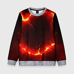 Детский свитшот Красный круг из огня текстура