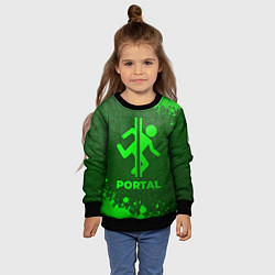 Свитшот детский Portal - green gradient, цвет: 3D-черный — фото 2