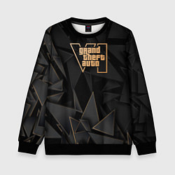 Свитшот детский GTA6 golden poly, цвет: 3D-черный