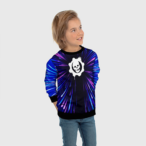 Детский свитшот Gears of War neon energy / 3D-Черный – фото 3