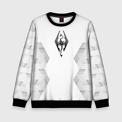 Свитшот детский Skyrim white poly, цвет: 3D-черный