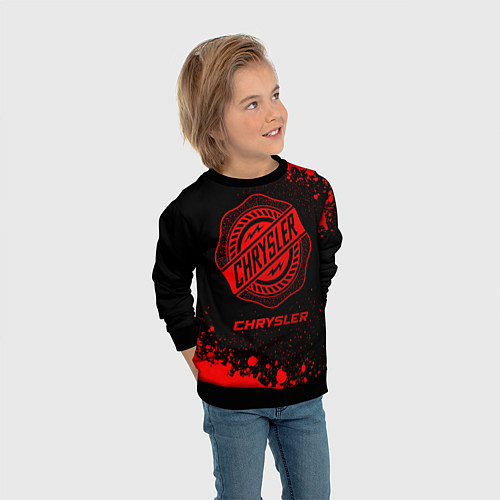 Детский свитшот Chrysler - red gradient / 3D-Черный – фото 3