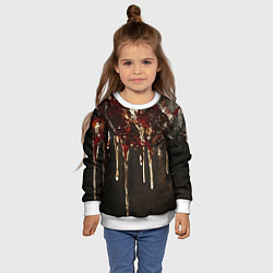 Свитшот детский Стекающий мед - текстура, цвет: 3D-белый — фото 2