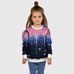 Свитшот детский Розово-синяя текстура, цвет: 3D-белый — фото 2