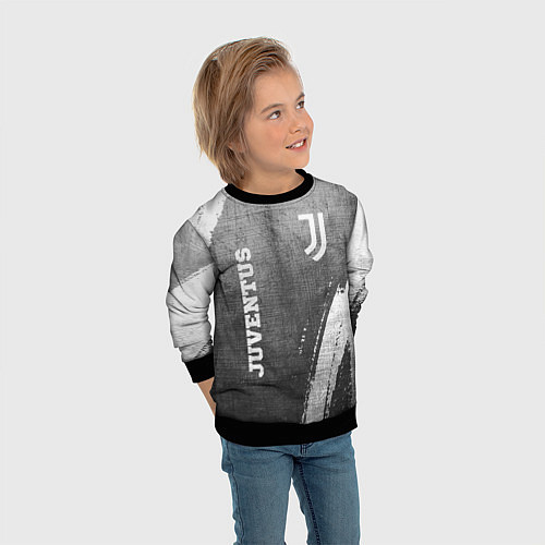 Детский свитшот Juventus - grey gradient вертикально / 3D-Черный – фото 3