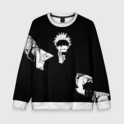 Свитшот детский Сатору годжо битва, цвет: 3D-белый