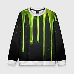Свитшот детский Слизь зеленая текстура, цвет: 3D-белый