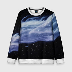 Детский свитшот Синяя волна в космосе - текстура