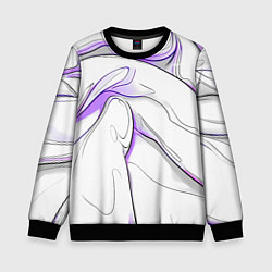 Детский свитшот Черные и фиолетовые линии на белом