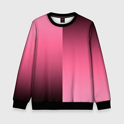 Свитшот детский Розовый с затемнением градиент пополам, цвет: 3D-черный