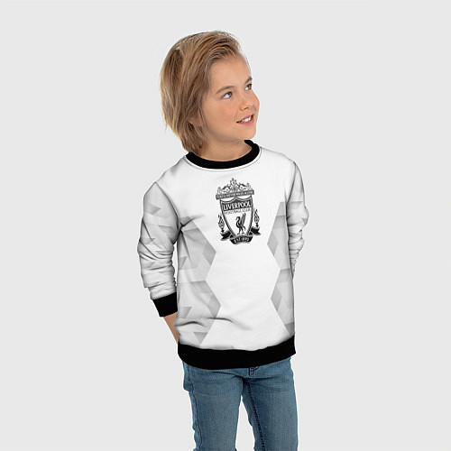 Детский свитшот Liverpool white poly / 3D-Черный – фото 3