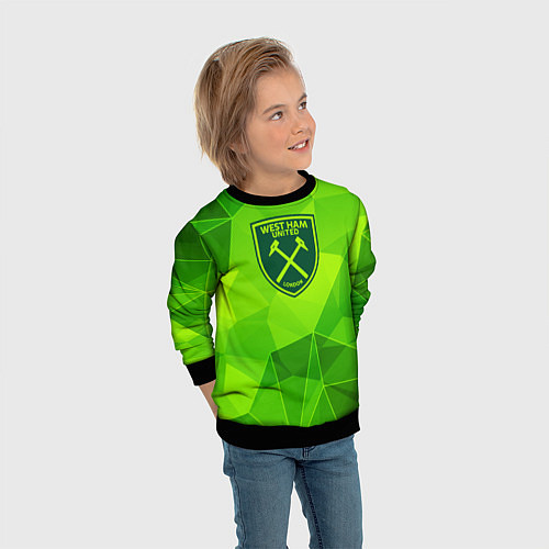 Детский свитшот West Ham green poly / 3D-Черный – фото 3