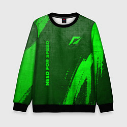 Свитшот детский Need for Speed - green gradient вертикально, цвет: 3D-черный