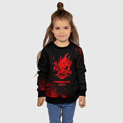 Свитшот детский Cyberpunk 2077 - red gradient, цвет: 3D-черный — фото 2