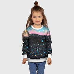 Свитшот детский Блестящая текстура на черном, цвет: 3D-белый — фото 2