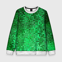 Свитшот детский Зелёный малахит абстрактная текстура, цвет: 3D-белый