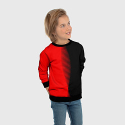 Свитшот детский Чёрно-красный пополам с переходом, цвет: 3D-черный — фото 2