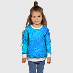 Свитшот детский Голубой неоновый абстрактная текстура, цвет: 3D-белый — фото 2