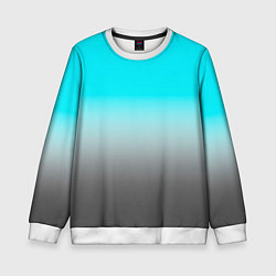 Свитшот детский Серо-голубой светлый градиент, цвет: 3D-белый
