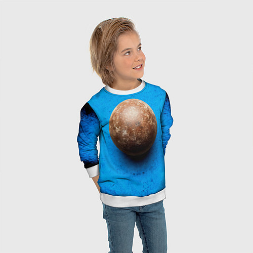 Детский свитшот Ядро для талкания на синем / 3D-Белый – фото 3