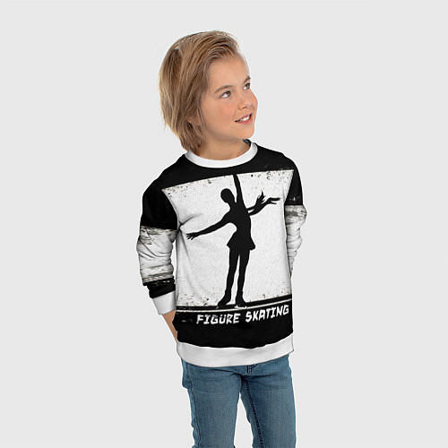 Детский свитшот Figure skating / 3D-Белый – фото 3