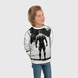 Свитшот детский Бодибилдер и черный дым, цвет: 3D-белый — фото 2