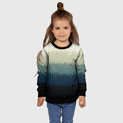 Свитшот детский Серо-синий градиент текстурированные полосы, цвет: 3D-черный — фото 2