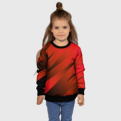 Свитшот детский Красно-коричневый абстрактные полосы, цвет: 3D-черный — фото 2