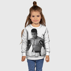 Свитшот детский Молодой Мухаммед Али, цвет: 3D-белый — фото 2